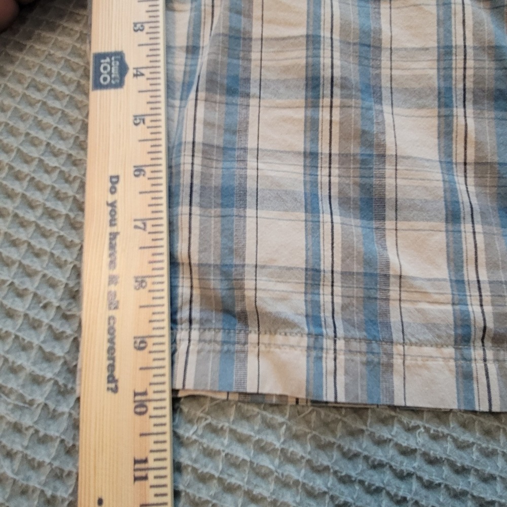 Columbia Plaid Shorts Mens 34 Blue Tan Cotton Hiking, Outdoor, Summer‎ AM4472 - Picture 6 of 10